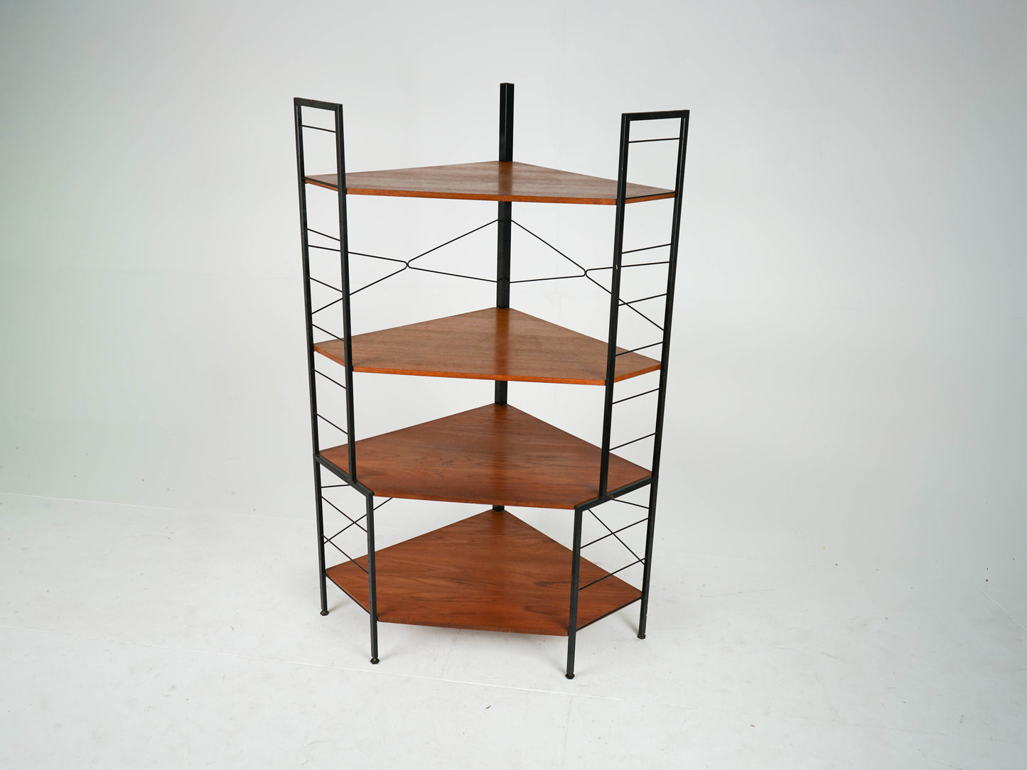 Vintage Teak Eckregal Bücherregal Mid Century Modern
