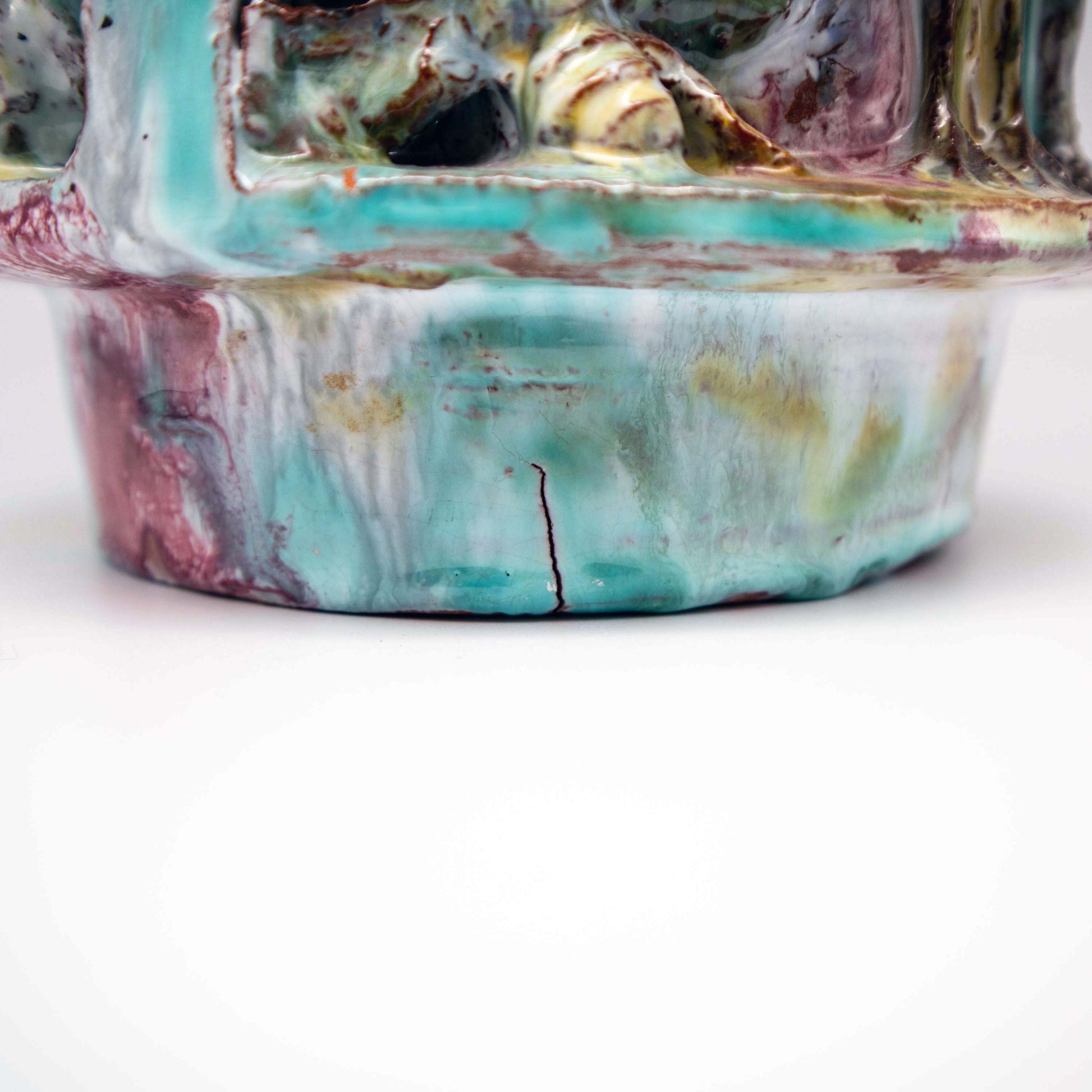 Vintage Vase mit Vogelrelief umlaufend, monumental