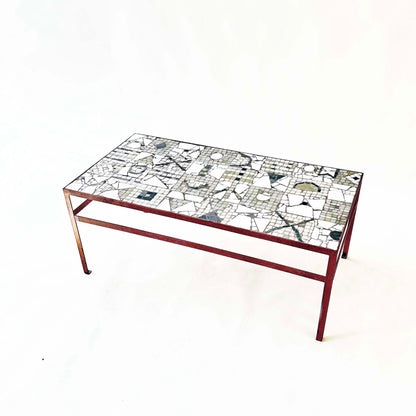 Vintage Couchtisch Mosaik von Kurt Moldovan