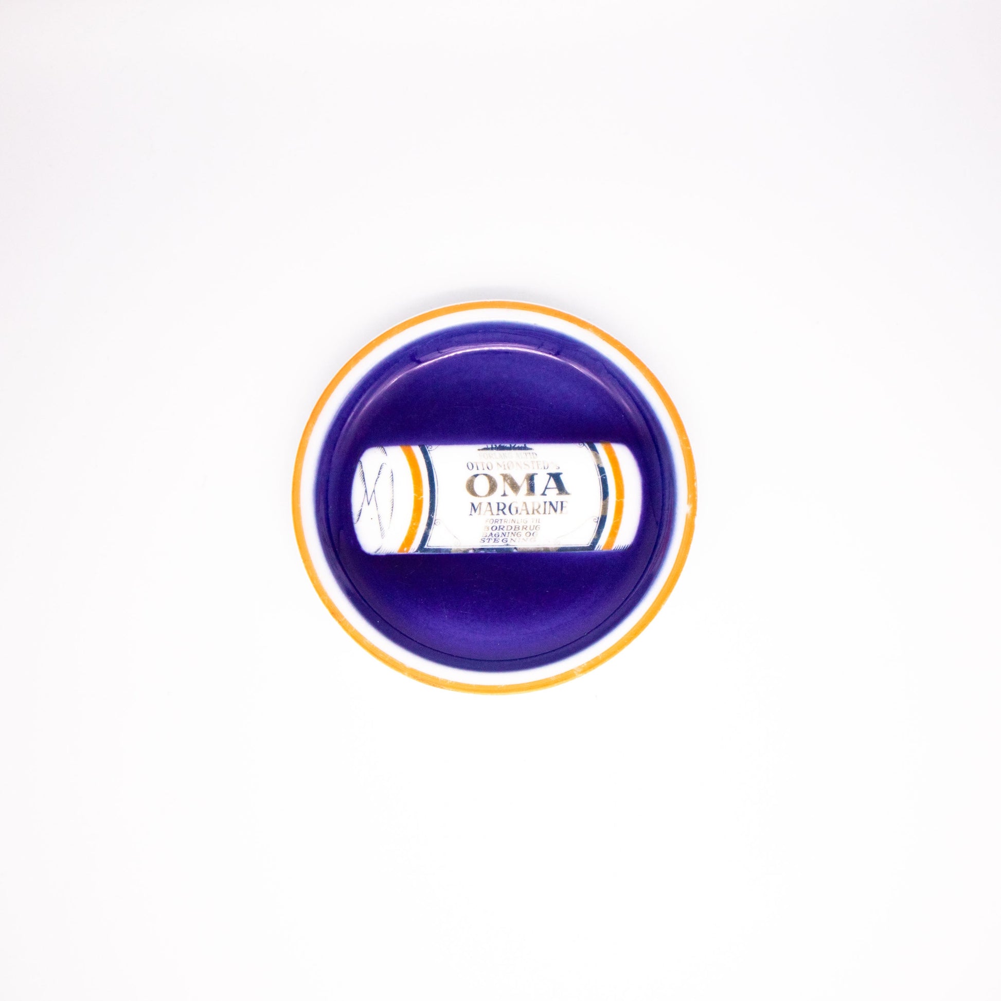 Vintage Teller OMA Margarine von Otto Mønsted für Bing und Grøndahl Werbeartikel