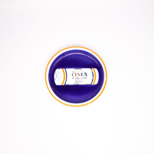 Vintage Teller OMA Margarine von Otto Mønsted für Bing und Grøndahl Werbeartikel