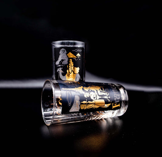 Vintage Longdrinkglas Set von 2 TWA-Motiv