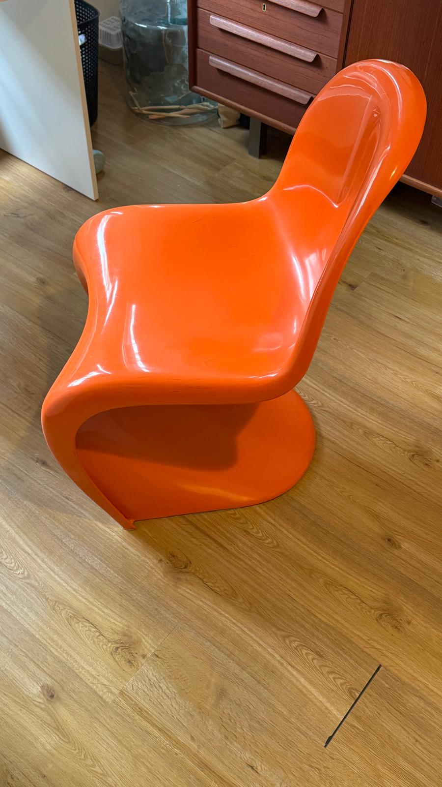 Vintage chair by Verner Panton for Vitra in orange