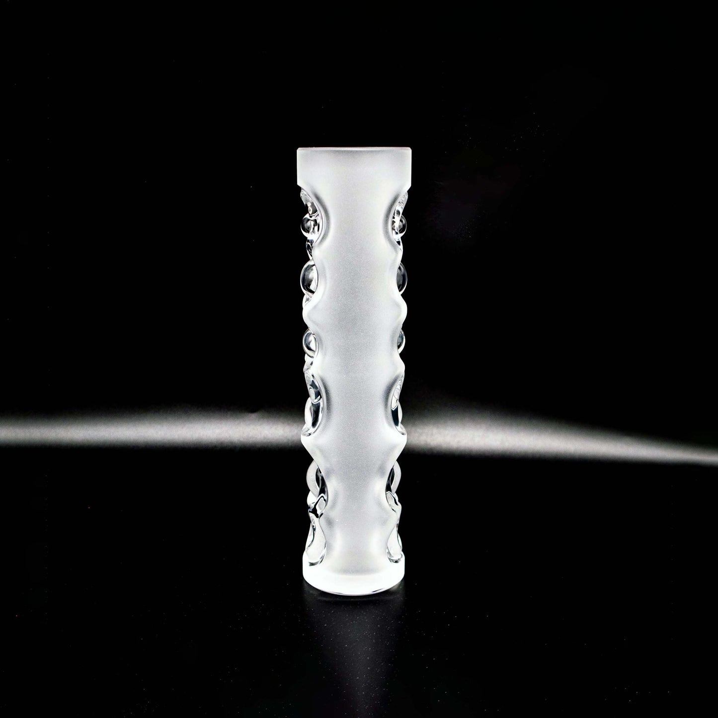 Vintage Glasvase von Peill und Putzler mattiert mit konzentrischen Kreisen