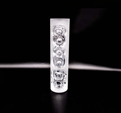 Vintage Glasvase von Peill und Putzler mattiert mit konzentrischen Kreisen