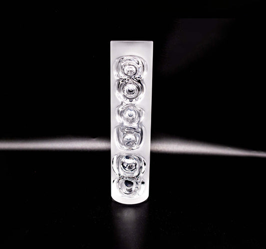 Vintage Glasvase von Peill und Putzler mattiert mit konzentrischen Kreisen