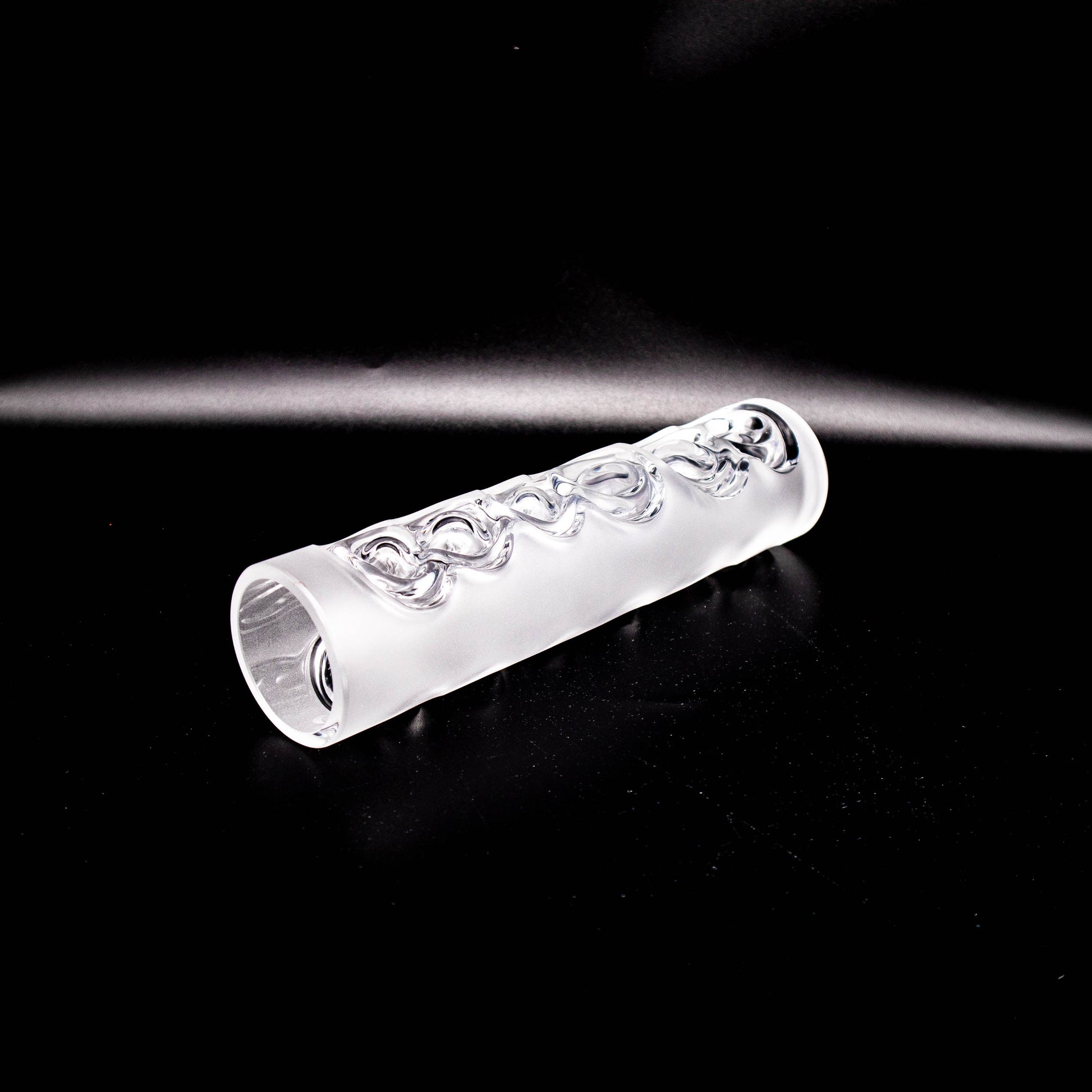 Vintage Glasvase von Peill und Putzler mattiert mit konzentrischen Kreisen