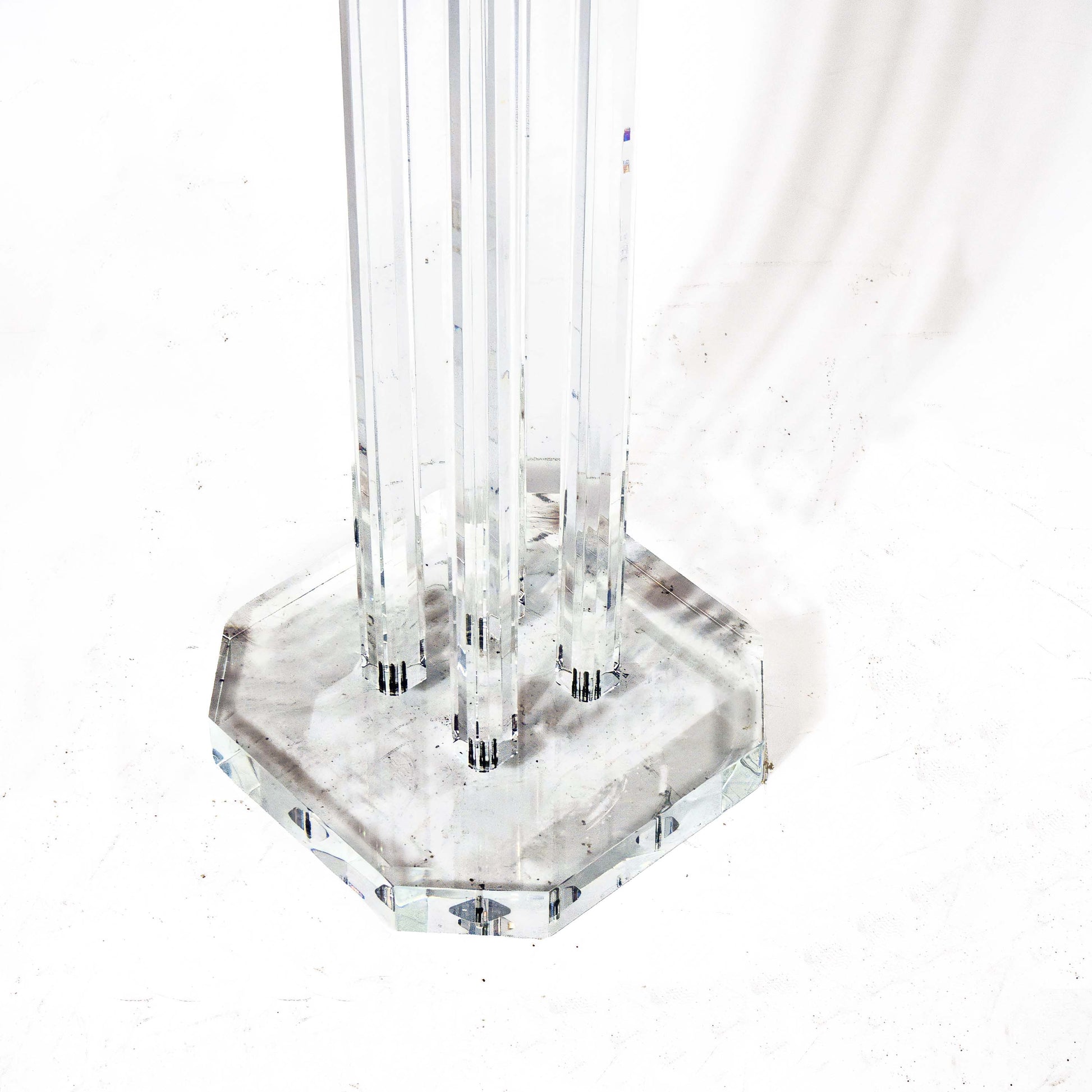 Vintage Säule Plexiglas octogonal, 1980er