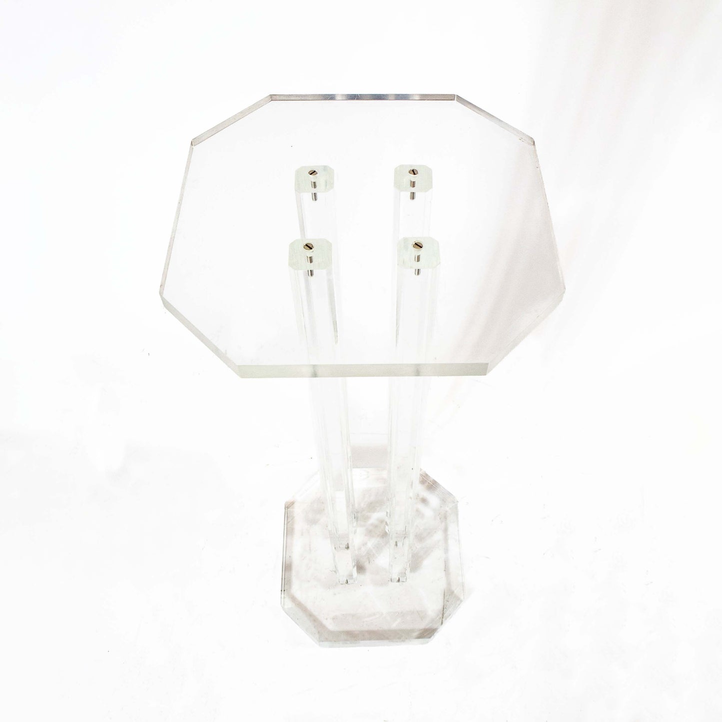 Vintage Säule Plexiglas octogonal, 1980er