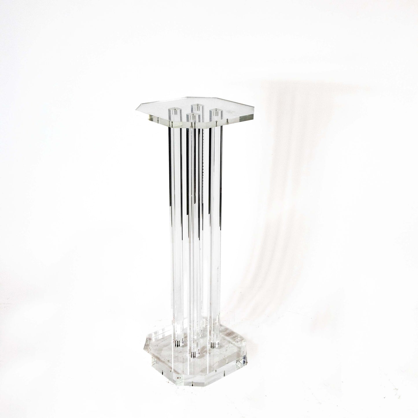 Vintage Säule Plexiglas octogonal, 1980er