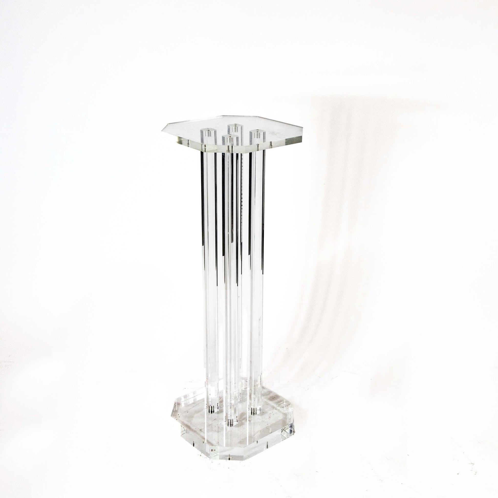 Vintage Säule Plexiglas octogonal, 1980er