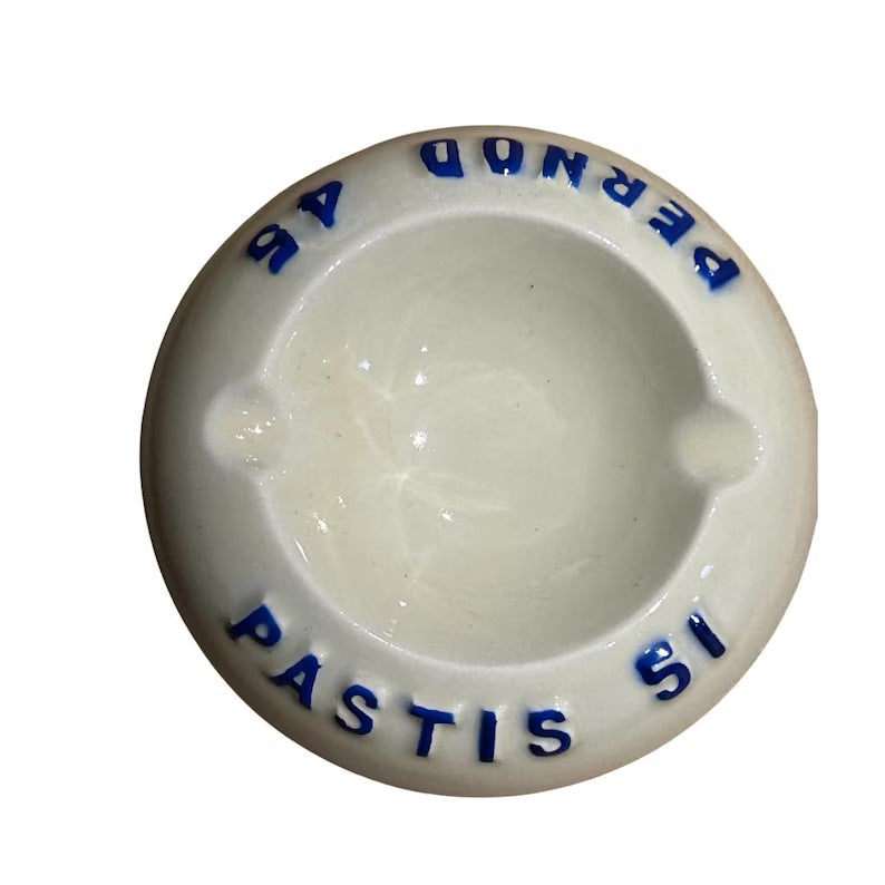 Vintage Aschenbecher "Pastis 51 – Pernod 45" Porzellan Moulin des Loups