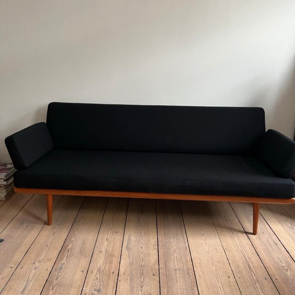 Vintage Tagesbett Minerva von Hvidt & Mølgaard für France & Son, Teak, 1960er, schwarz