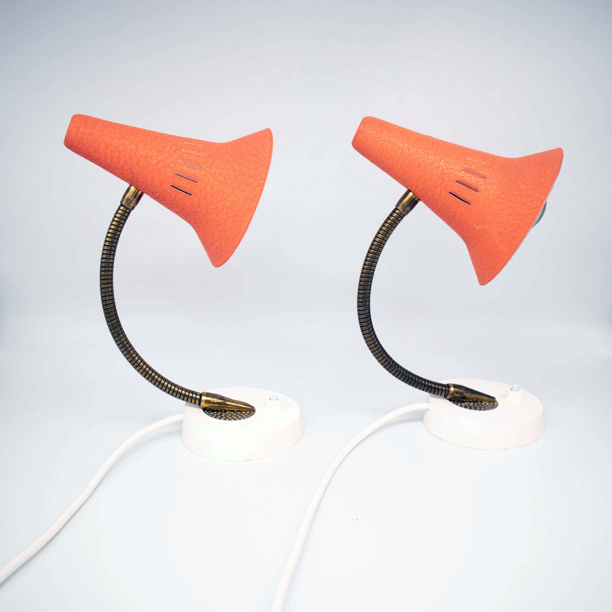 Set von 2 Vintage Tischlampe Rosa Mid-Century Modern