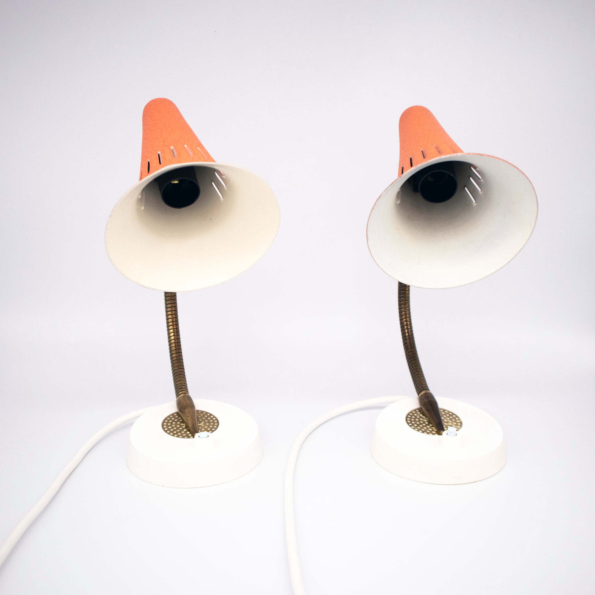 Set von 2 Vintage Tischlampe Rosa Mid-Century Modern