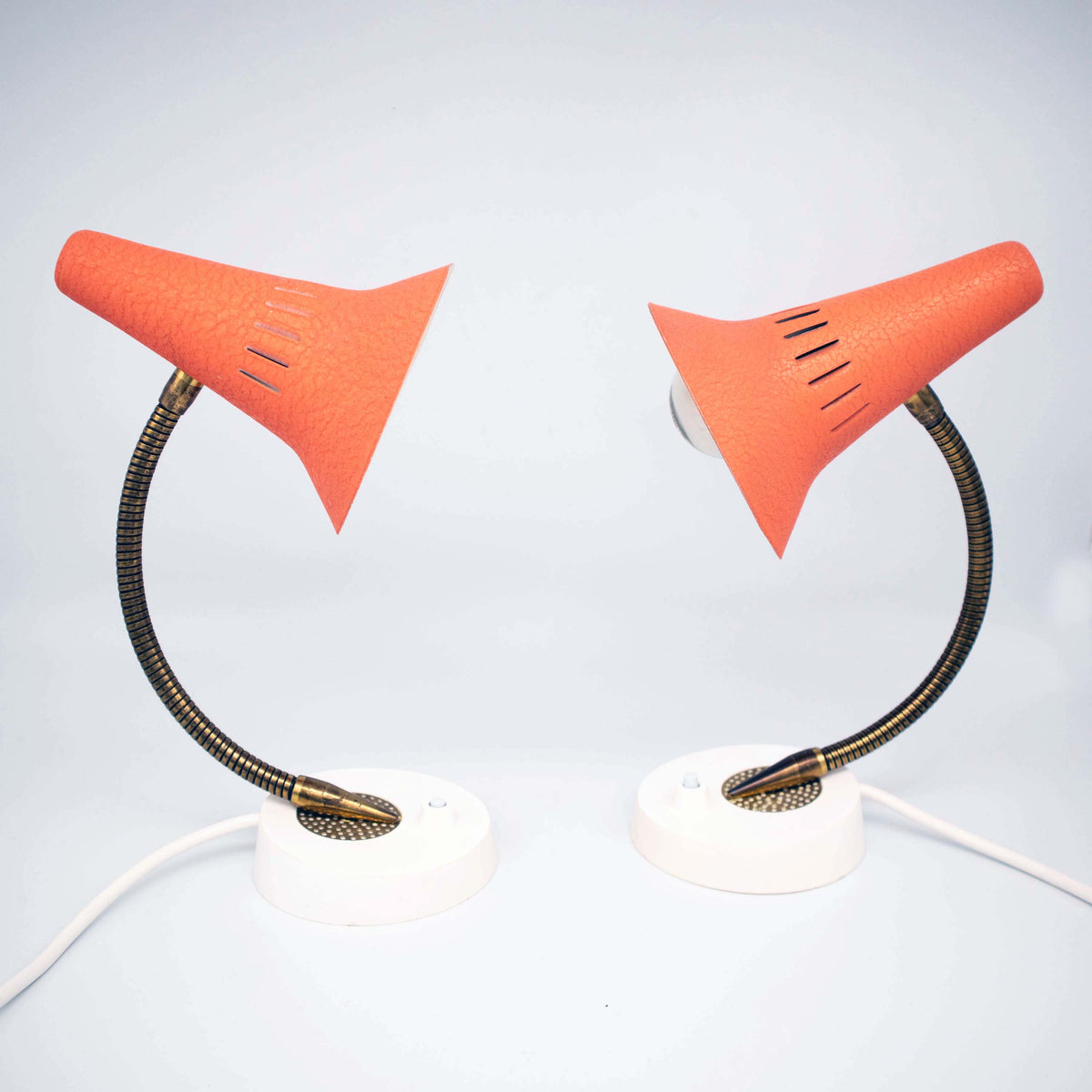 Set von 2 Vintage Tischlampe Rosa Mid-Century Modern