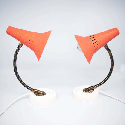 Set von 2 Vintage Tischlampe Rosa Mid-Century Modern