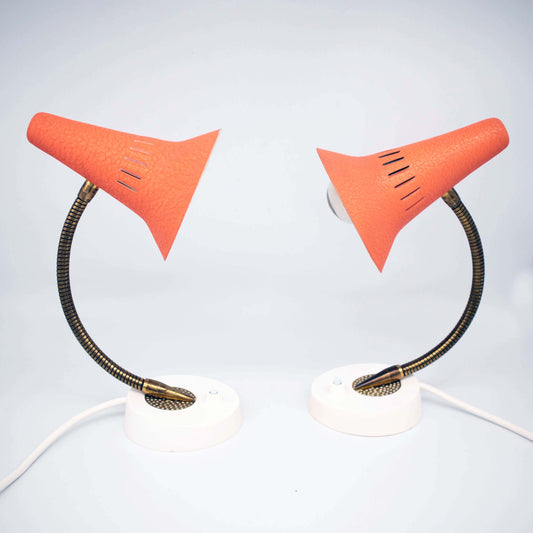 Set von 2 Vintage Tischlampe Rosa Mid-Century Modern