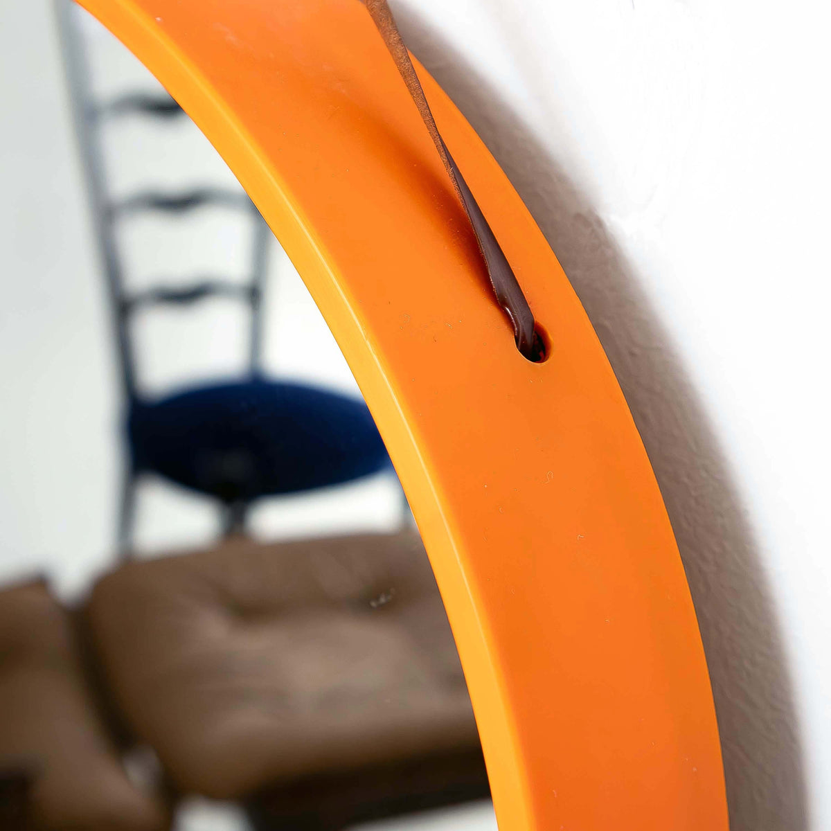 Vintage Wandspiegel Space Age in Orange