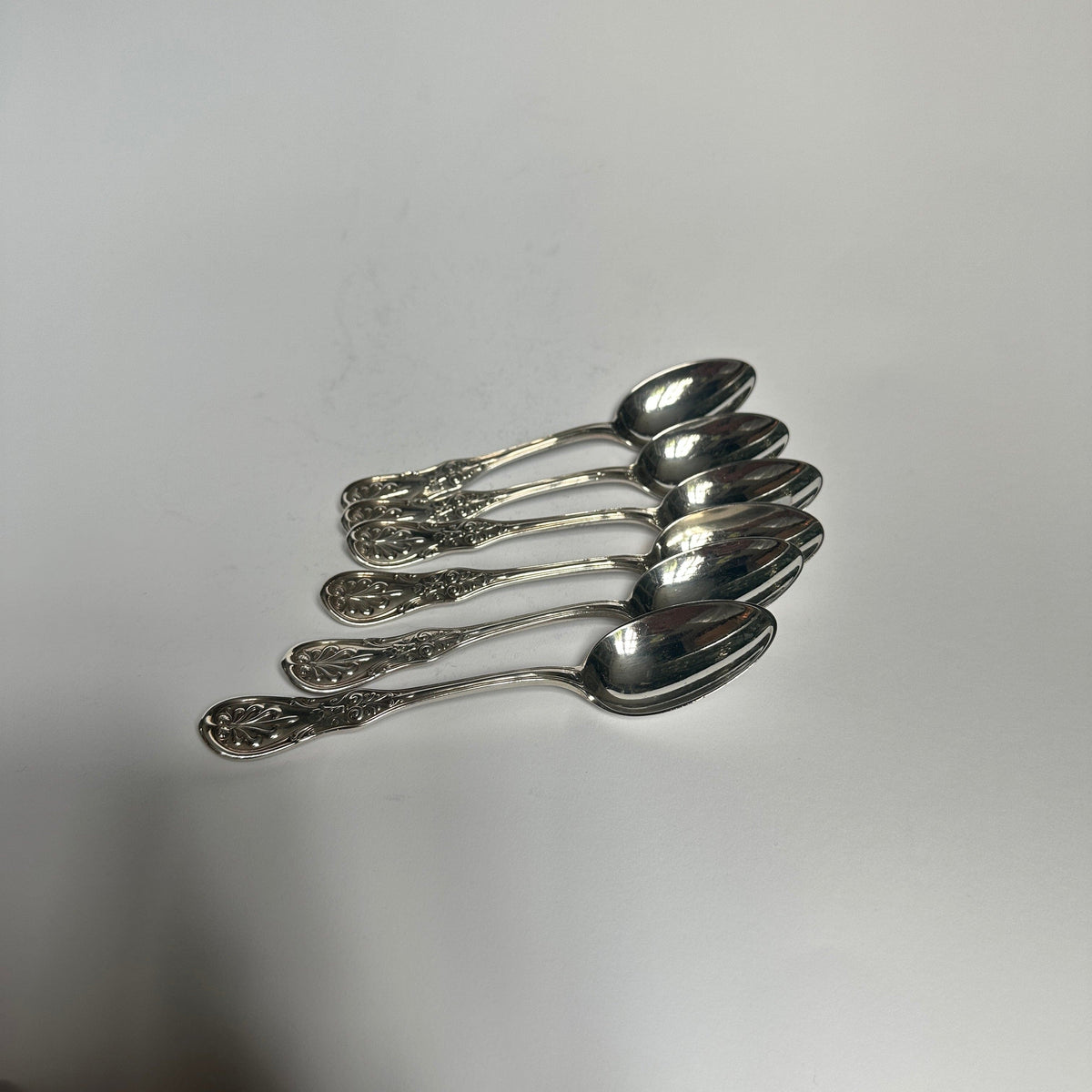 Vintage teaspoons sterling silver with onyx by Tiffany+Co set of 6
