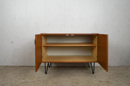 Buffet vintage en teck marron danois années 60 Mid Century