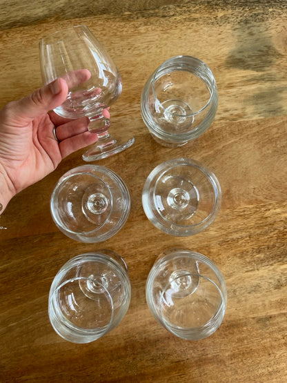 Vintage Cognacgläser, Set aus 6 Stück