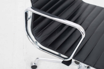 Bürostuhl EA 119 von Charles und Ray Eames für Vitra in schwarzem Leder