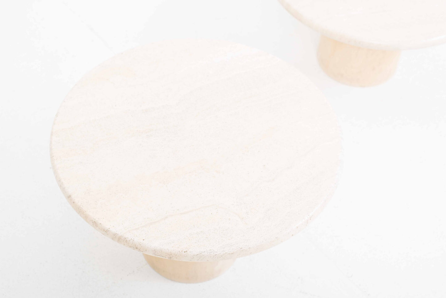 Vintage Couchtisch Set von 2 Travertin