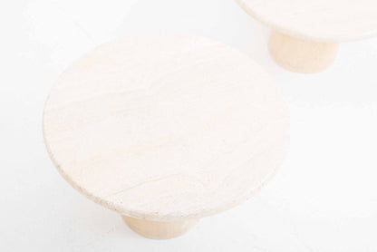 Vintage Couchtisch Set von 2 Travertin