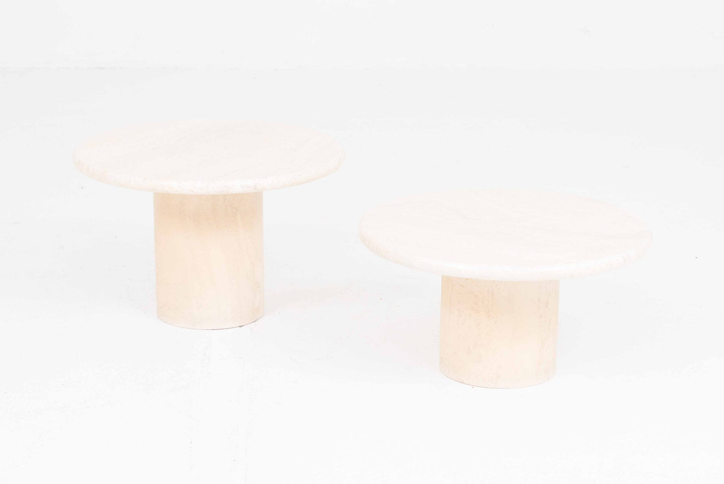 Vintage Couchtisch Set von 2 Travertin