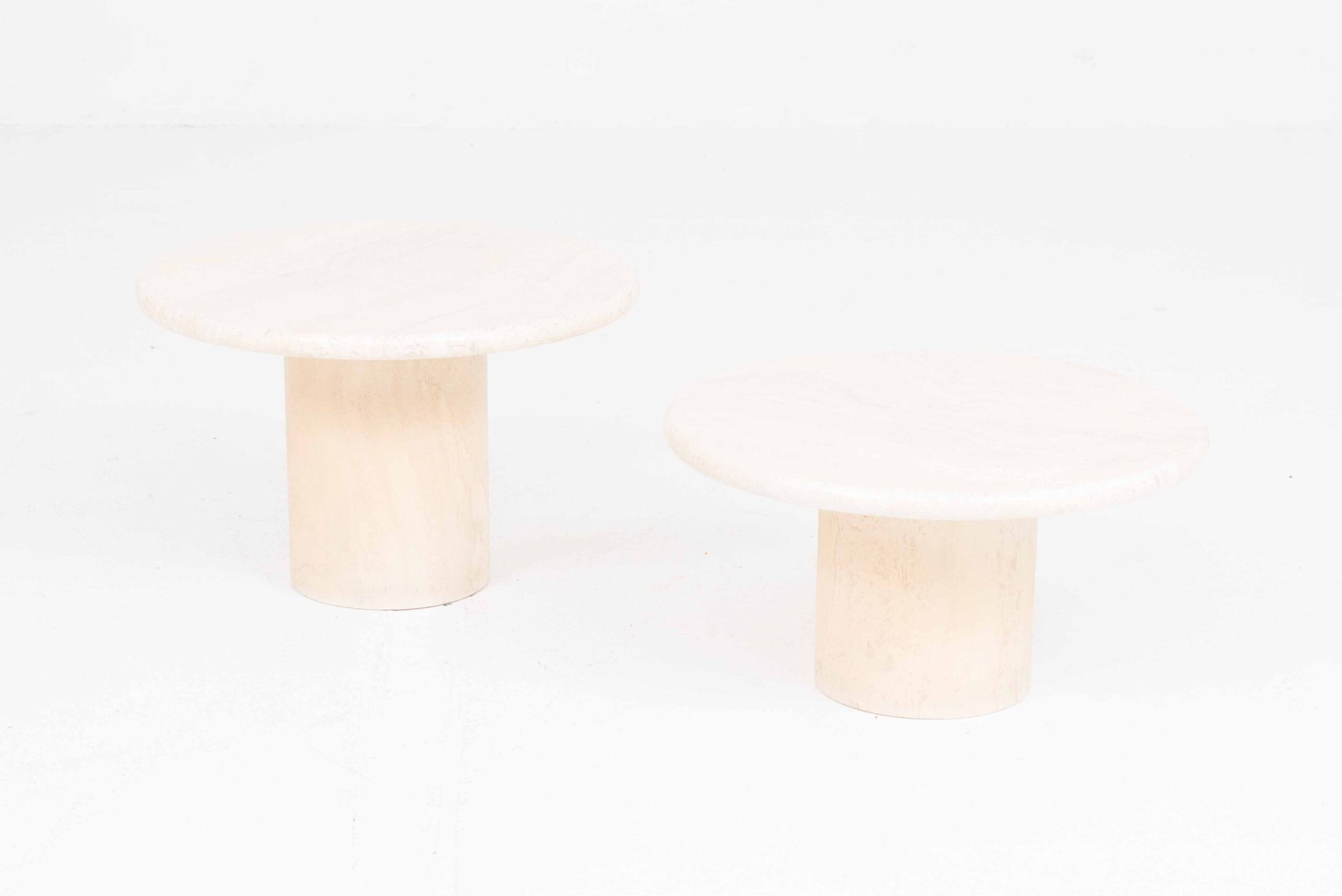 Vintage Couchtisch Set von 2 Travertin