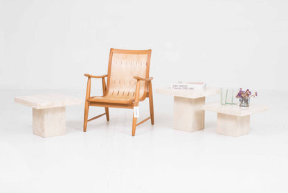 Set von 3 Vintage Couchtisch aus Travertin, 1970er Jahre