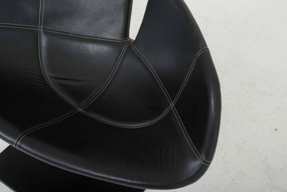 Vintage Fjord Sessel von Patricia Urquiola für Moroso schwarz Leder