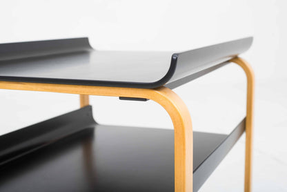 Vintage Beistelltisch Artek 915 von Alvar Aalto schwarz Holz
