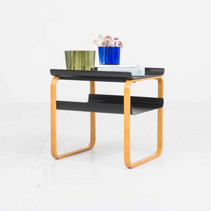 Vintage Beistelltisch Artek 915 von Alvar Aalto schwarz Holz