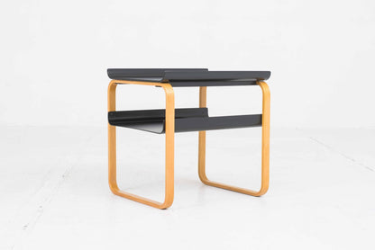 Vintage Beistelltisch Artek 915 von Alvar Aalto schwarz Holz