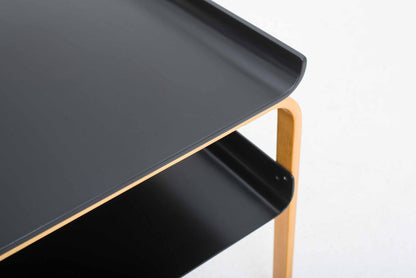 Vintage Beistelltisch Artek 915 von Alvar Aalto schwarz Holz