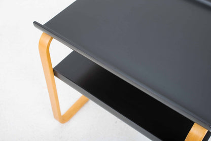 Vintage Beistelltisch Artek 915 von Alvar Aalto schwarz Holz
