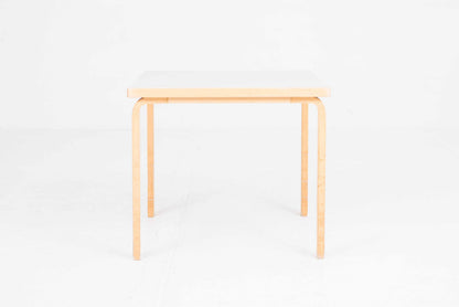 Vintage Tisch 90B von Alvar Aalto für Artek 80x80cm hellgrau HPL
