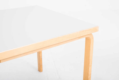 Vintage Tisch 90B von Alvar Aalto für Artek 80x80cm hellgrau HPL