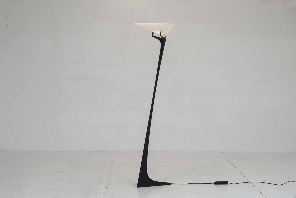 Montjuic floor lamp by Santiago Calatrava for Artemide red metal