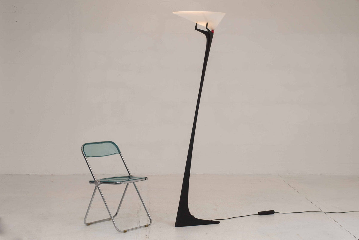 Montjuic floor lamp by Santiago Calatrava for Artemide red metal