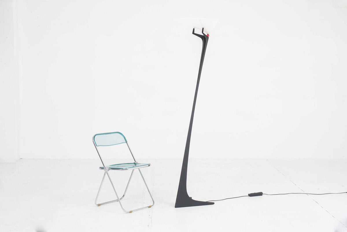 Montjuic floor lamp by Santiago Calatrava for Artemide red metal