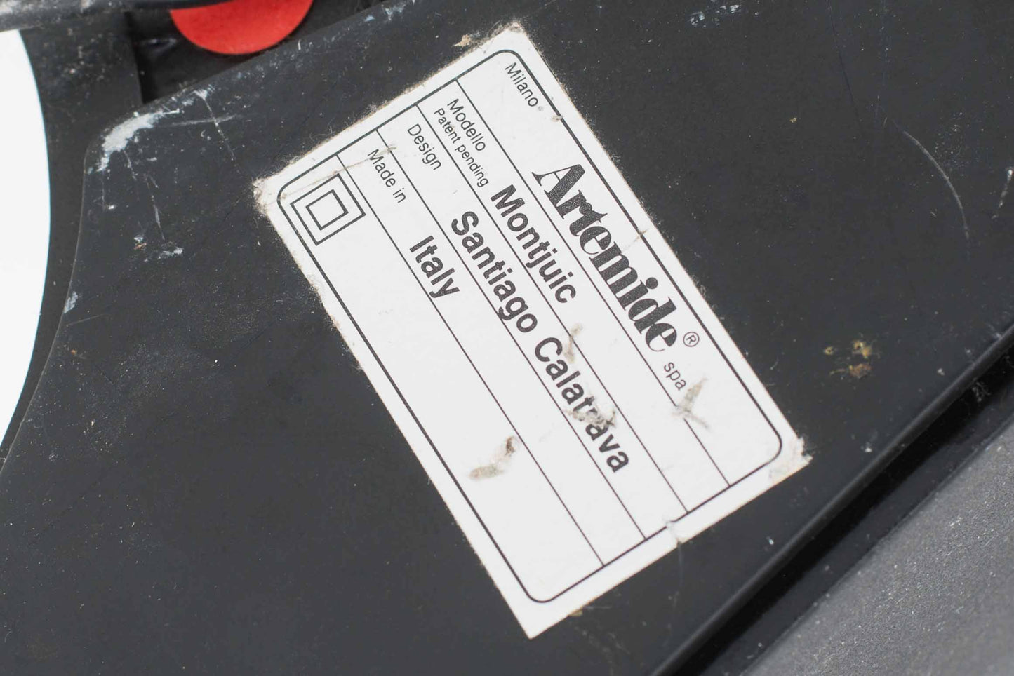 Vintage Montjuic floor lamp by Santiago Calatrava for Artemide red metal