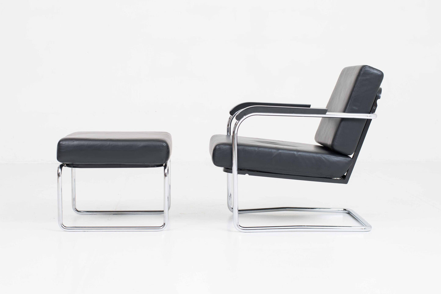 Vintage Sessel Moser & Ottoman von Werner Max Moser