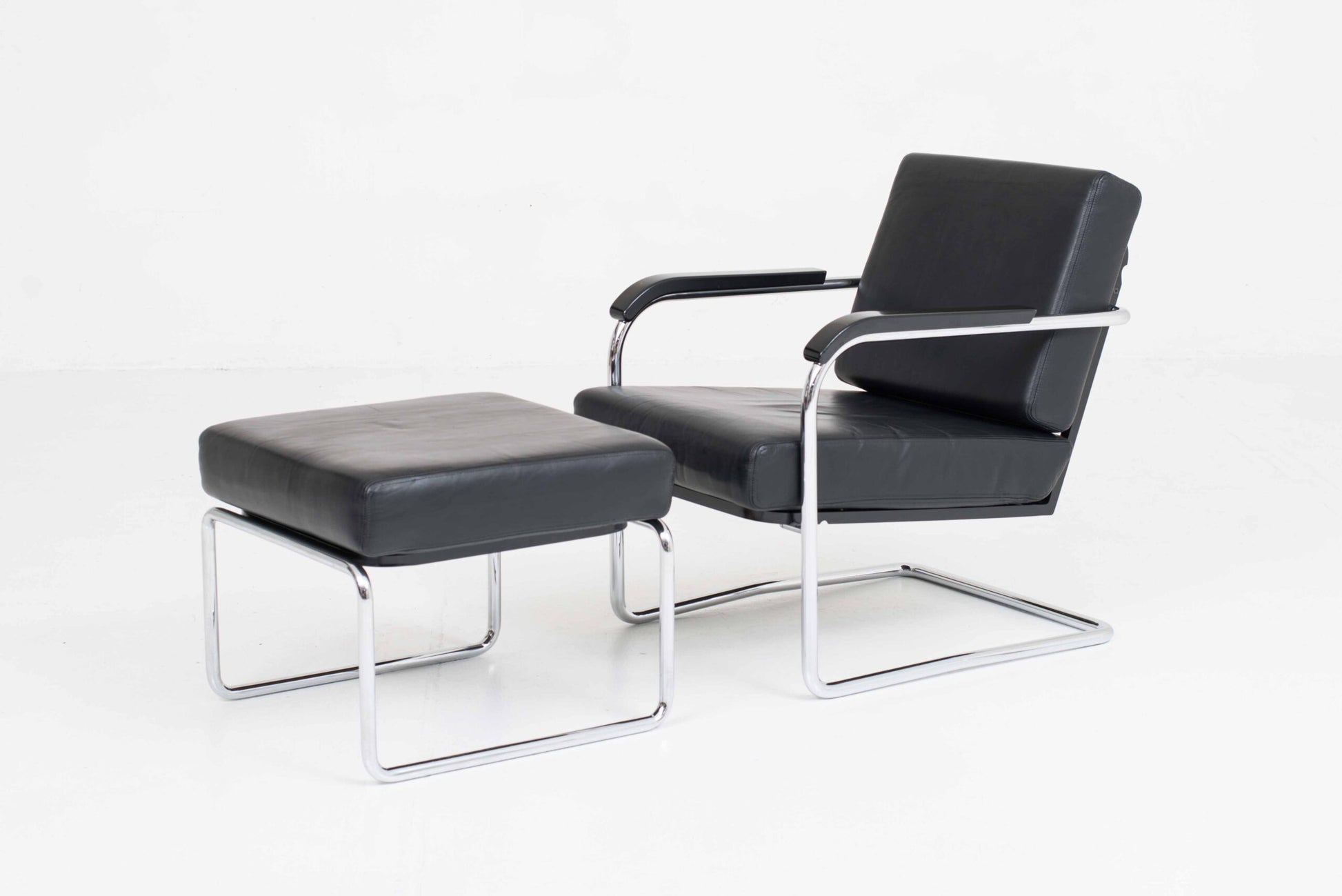 Vintage Sessel Moser & Ottoman von Werner Max Moser