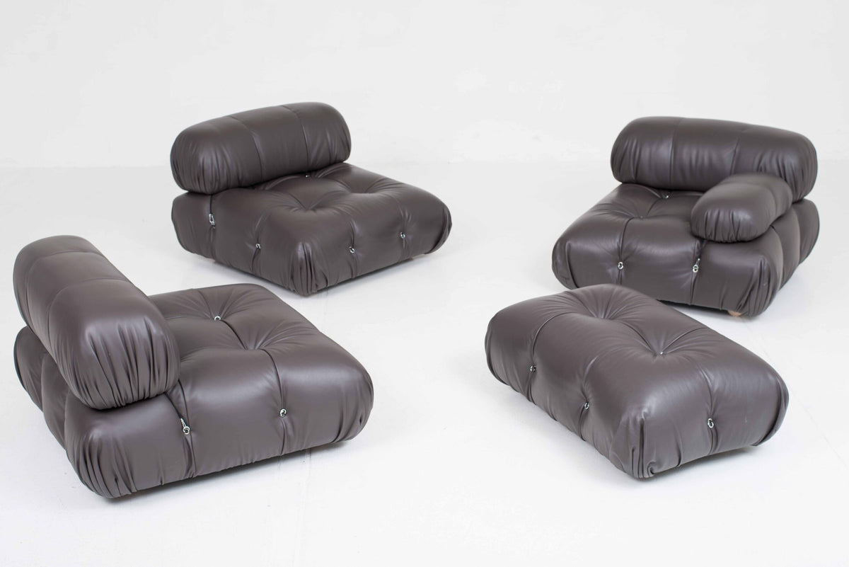 Vintage Sofa Camaleonda von Mario Bellini für B&B Italia in braunem Leder