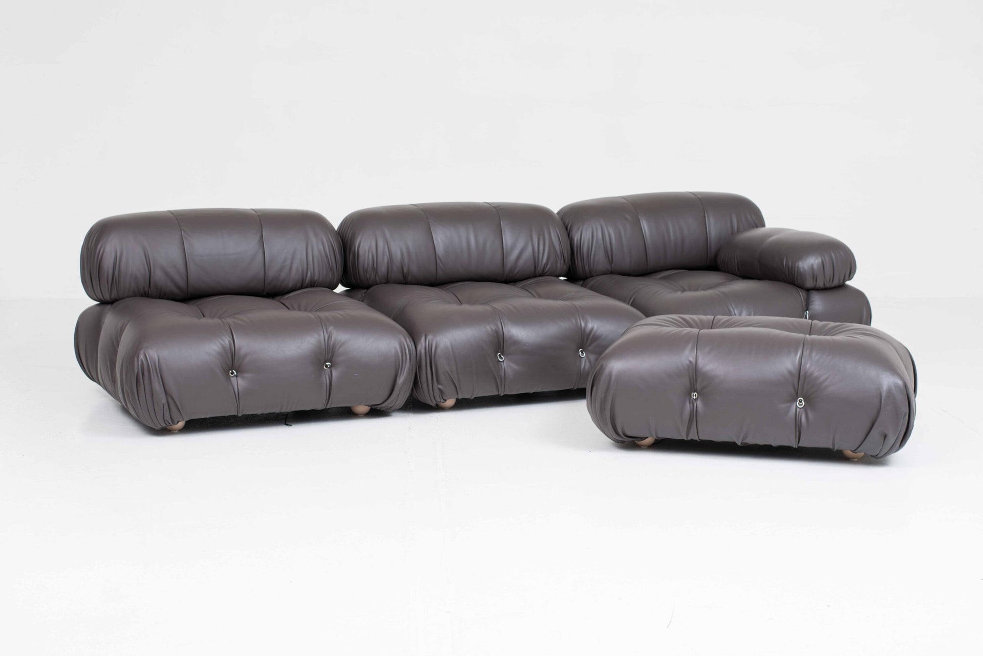 Vintage Sofa Camaleonda von Mario Bellini für B&B Italia in braunem Leder