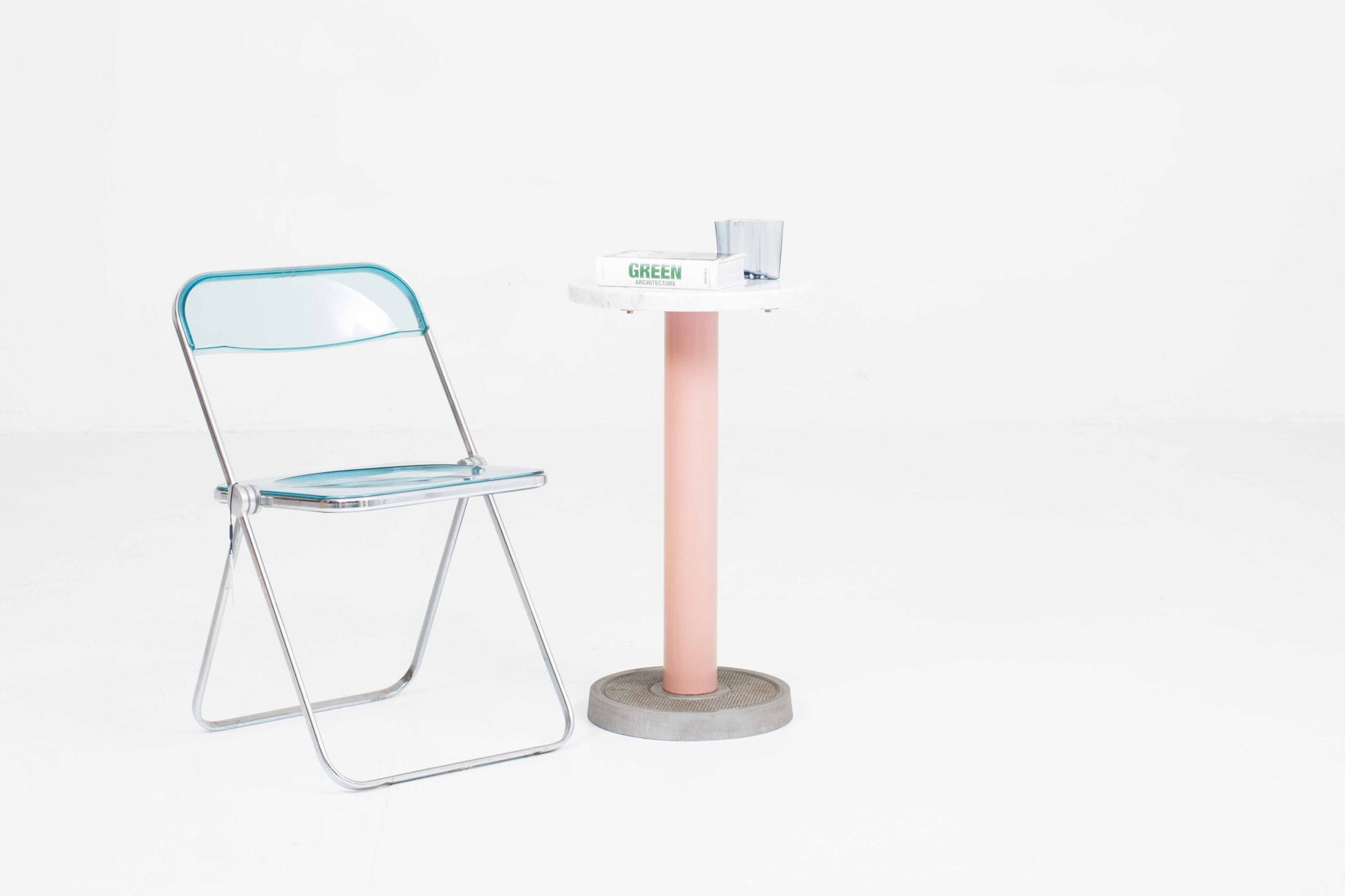 Vintage Tisch von Bieffeplast Padova mit Marmorplatte