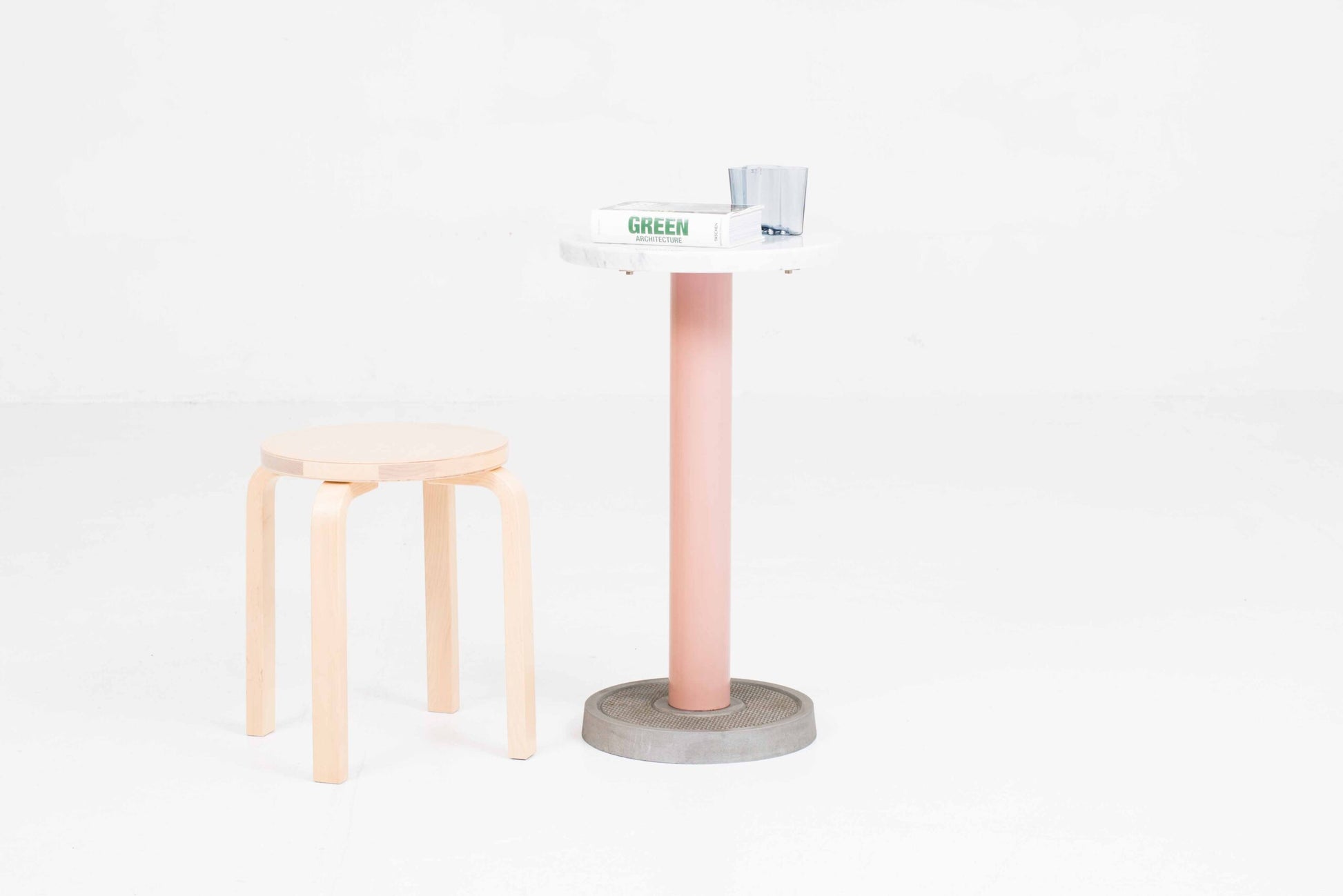 Vintage Tisch von Bieffeplast Padova mit Marmorplatte